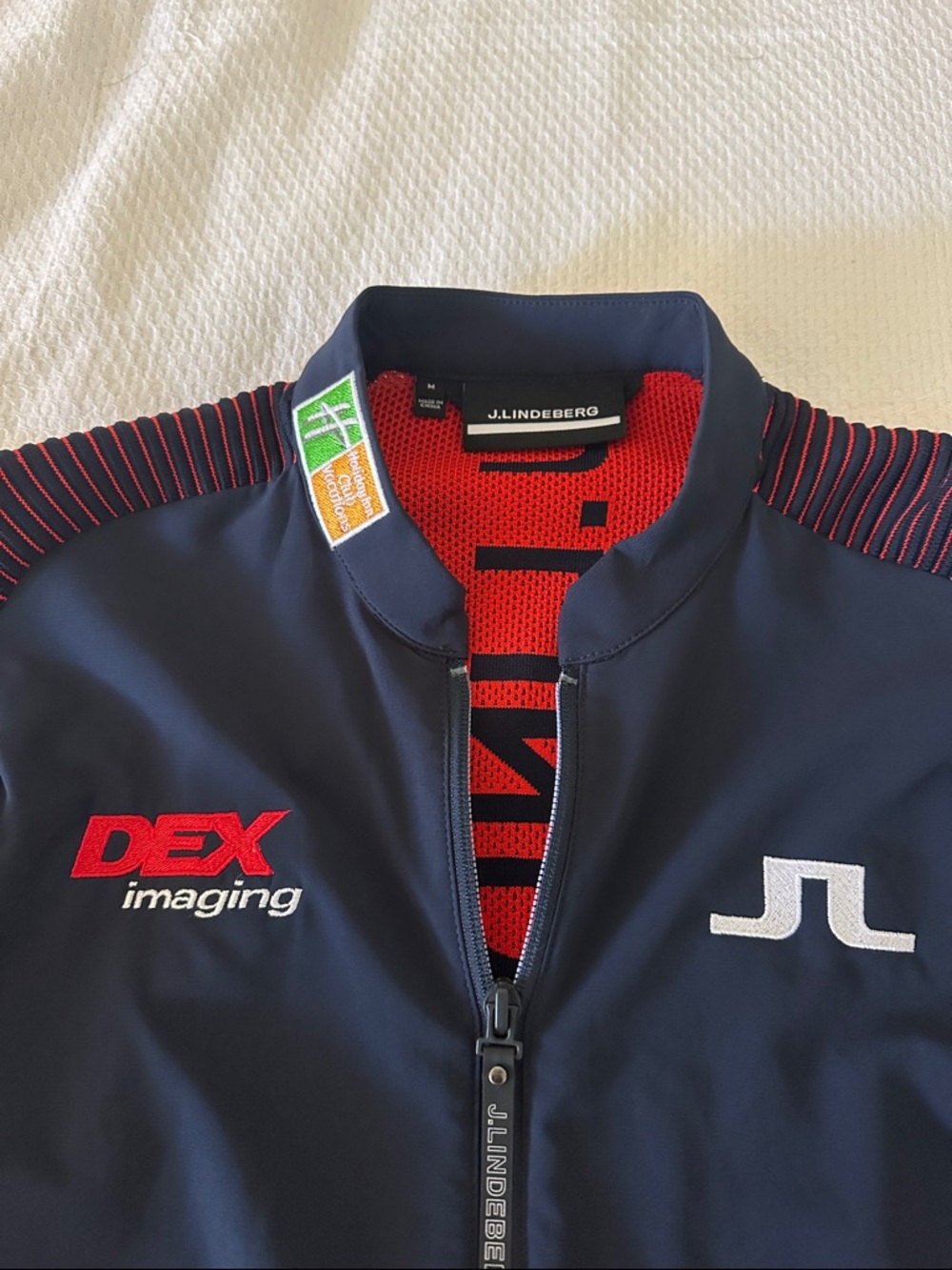 J.Lindeberg Navy & Red Performance Jacket - Picture 2 of 3